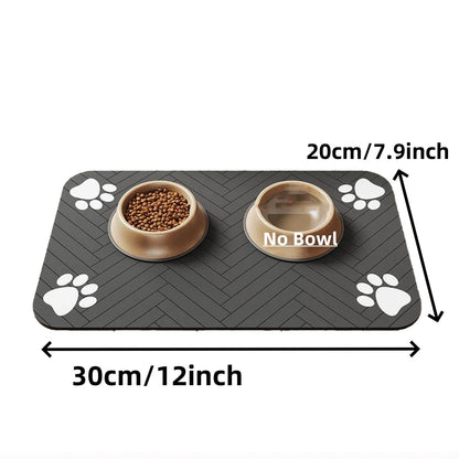 Absorbent Pet Feeding Mat – Waterproof Rubber-Backed Quick-Dry Placemat for Dogs & Cats