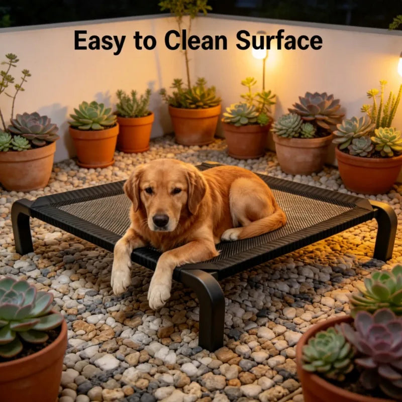 Foldable Elevated Dog Camp Bed with Canopy | All-Season Outdoor Bed for Small & Large Dogs