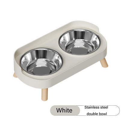 Stainless Steel Dog Bowl – 2-in-1 Food & Water, Anti-Tip Design