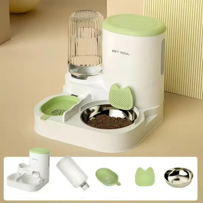 Automatic Pet Feeder & Water Dispenser – Anti-Spill, Large Capacity with Stainless Steel Bowl