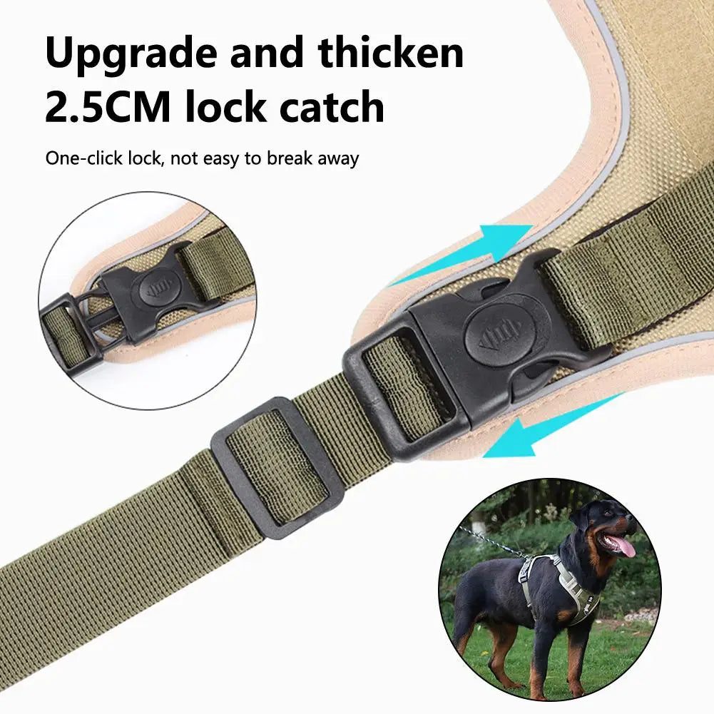Reflective Oxford Vest Dog Harness — Adjustable for Medium & Large Breeds