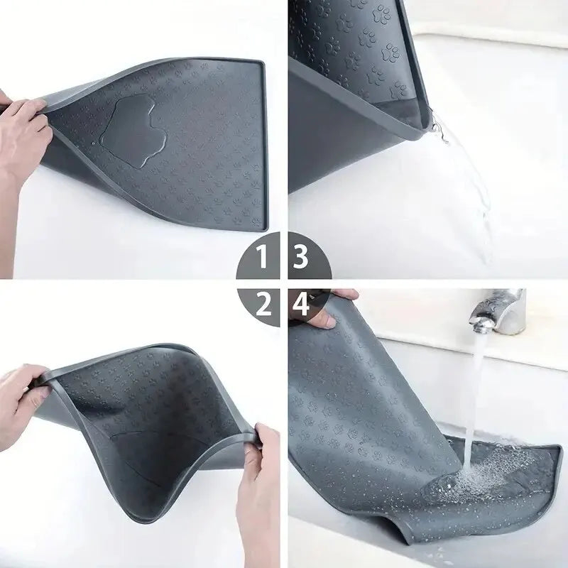 Foldable Silicone Pet Feeding Mat – Non-Slip, Waterproof & Easy to Clean for Dogs & Cats