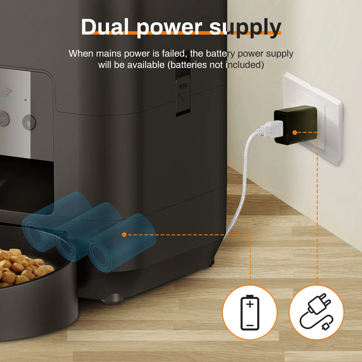 Smart Automatic Pet Feeder – Timed & Quantitative Food Dispenser for Cats & Dogs