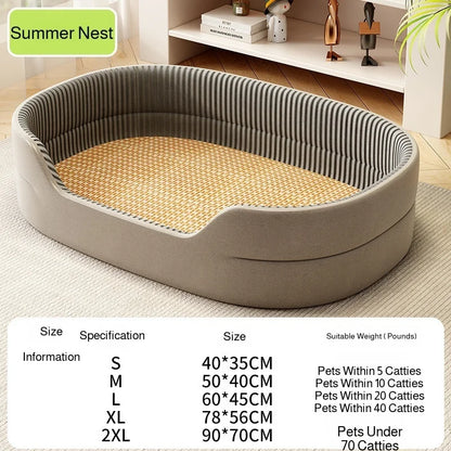 All-Season Dog Sofa Bed with Ice Silk Cooling Mat | Waterproof & Chew-Proof | S to XXL