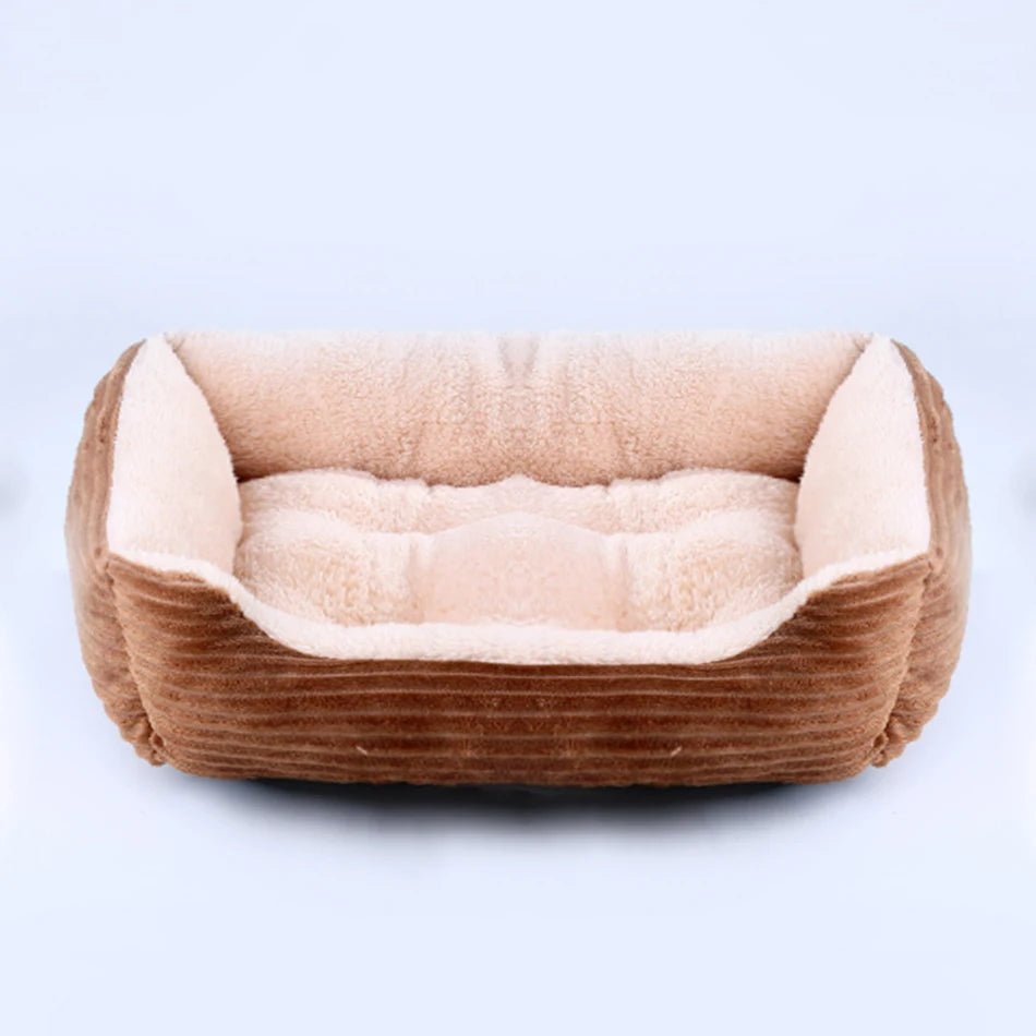 Square Plush Pet Sofa Bed – Kennel Cushion for Cats & Dogs