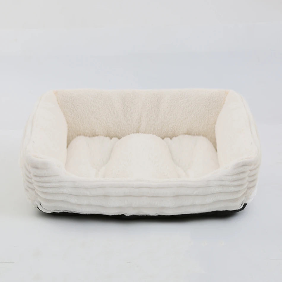 Square Plush Pet Sofa Bed – Kennel Cushion for Cats & Dogs