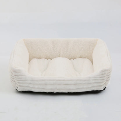 Square Plush Pet Sofa Bed – Kennel Cushion for Cats & Dogs