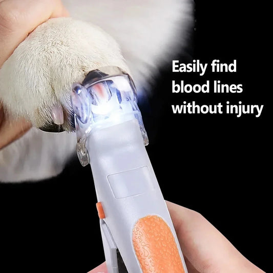 Pet Nail Scissors with LED Light – Half-Moon Blade for Cats & Dogs