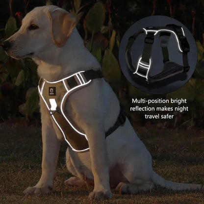 Reflective Oxford Vest Dog Harness — Adjustable for Medium & Large Breeds