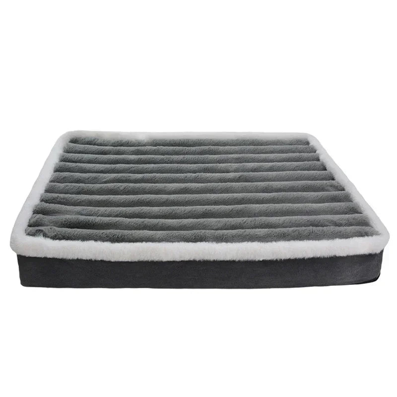 Plush Pet Bed with Removable Washable Cover – Memory Foam Mat for Dogs & Cats