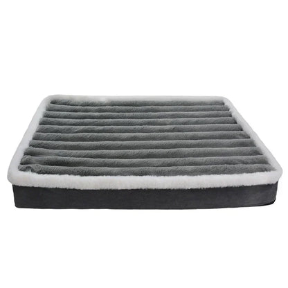 Plush Pet Bed with Removable Washable Cover – Memory Foam Mat for Dogs & Cats