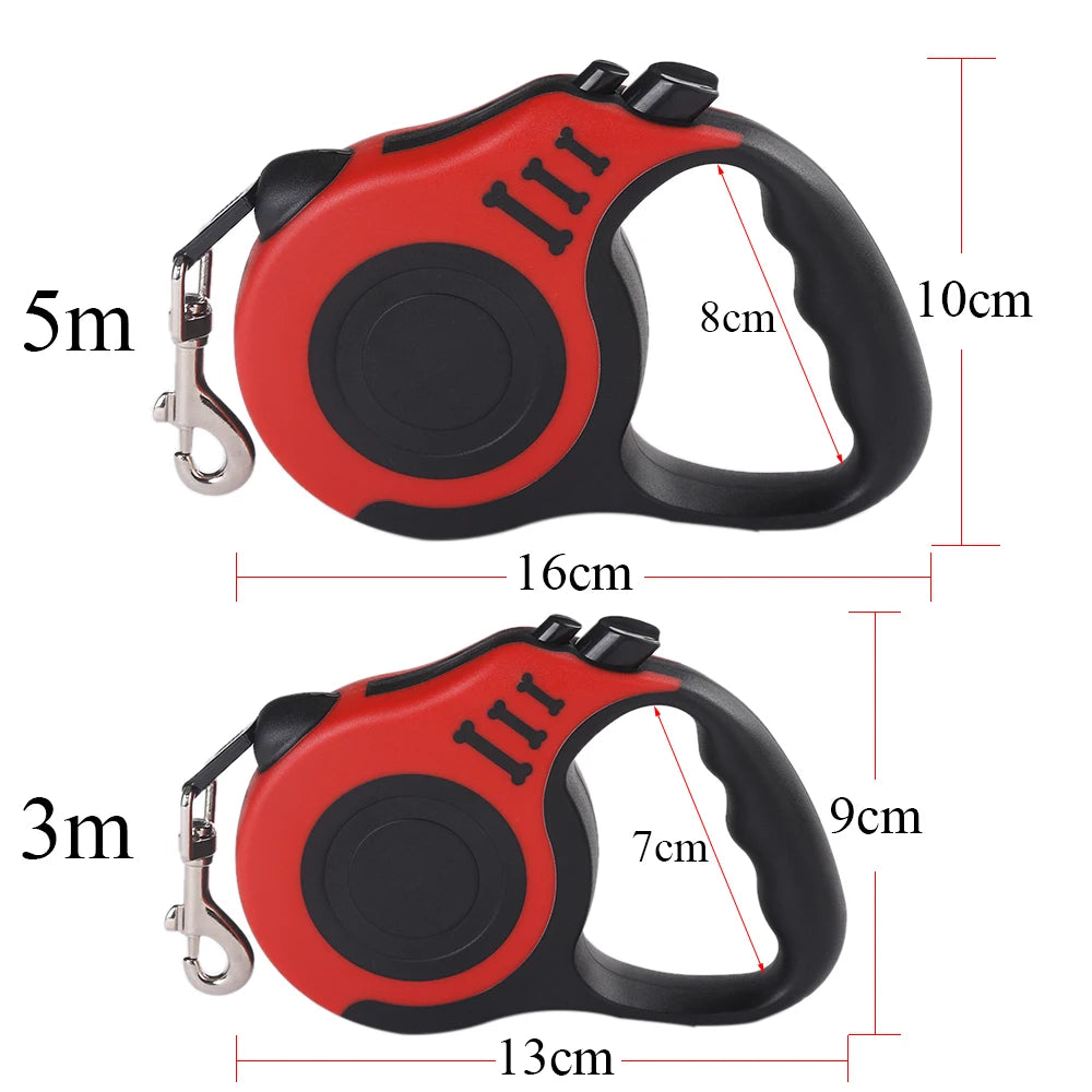 Retractable Dog & Cat Leash – 3m & 5m | Nylon Lead for Small Pets