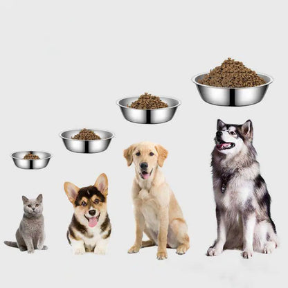 Stainless Steel Pet Bowl – Large Capacity Non-Rust Food & Water Bowl for Dogs & Cats