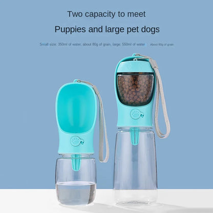 Portable Pet Travel Water Bottle | Food Grade with Snack Dispenser