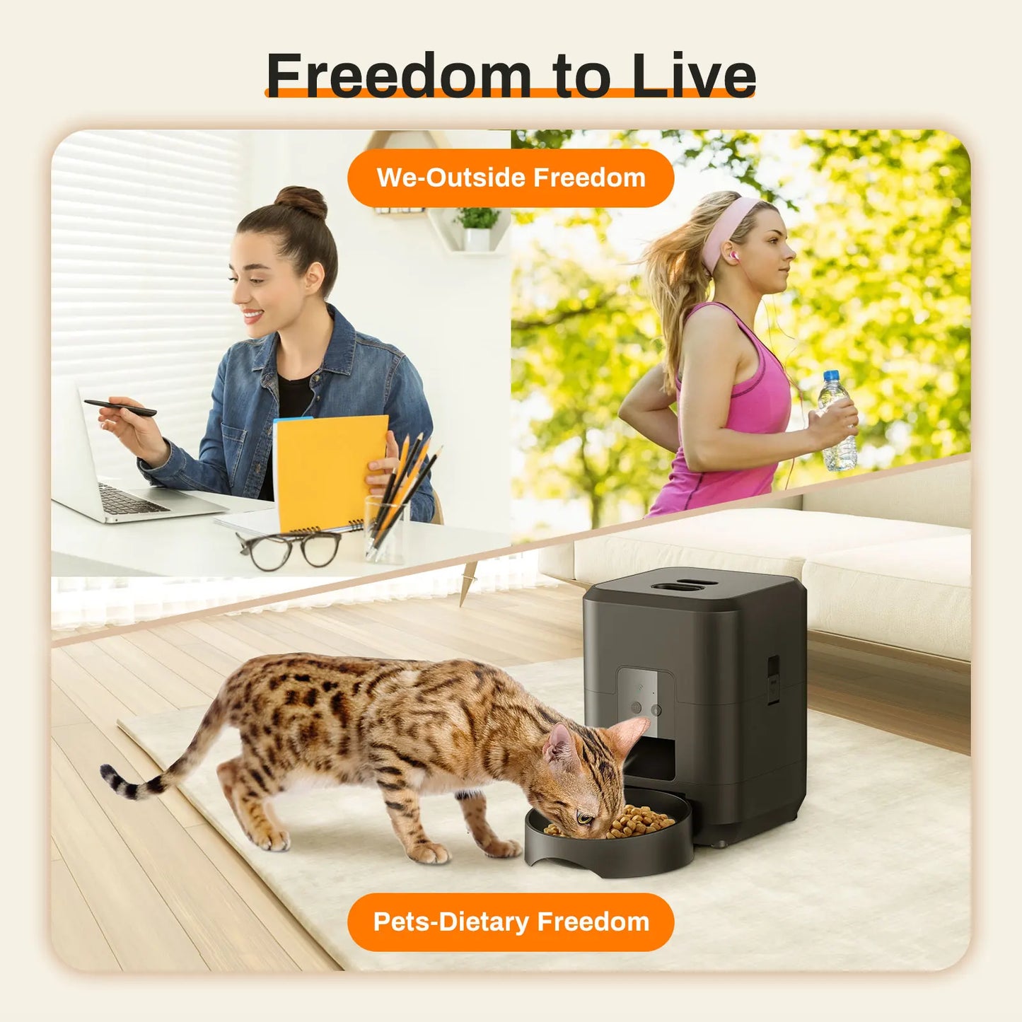 Smart Automatic Pet Feeder – Timed & Quantitative Food Dispenser for Cats & Dogs