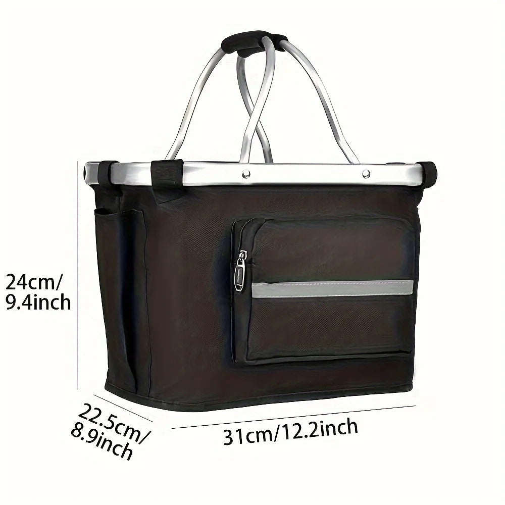 Foldable Pet Bike Basket – Handlebar Carrier for Cats & Dogs