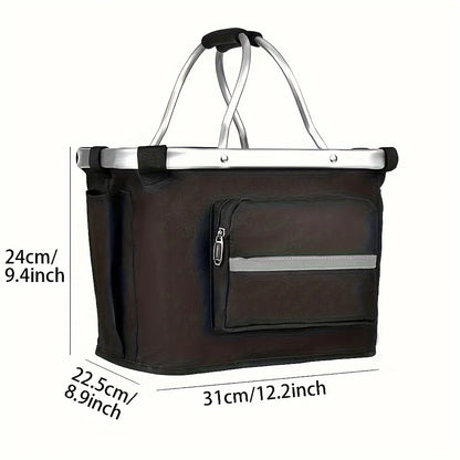 Foldable Pet Bike Basket – Handlebar Carrier for Cats & Dogs