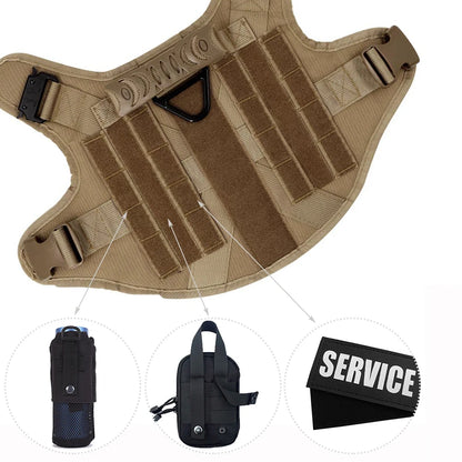 Military-Grade Tactical Dog Harness — Training Vest for Large Breeds