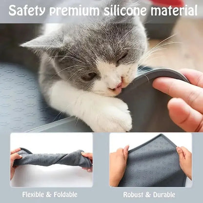 Foldable Silicone Pet Feeding Mat – Non-Slip, Waterproof & Easy to Clean for Dogs & Cats