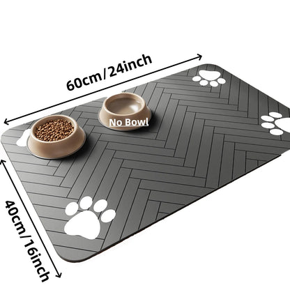 Absorbent Pet Feeding Mat – Waterproof Rubber-Backed Quick-Dry Placemat for Dogs & Cats