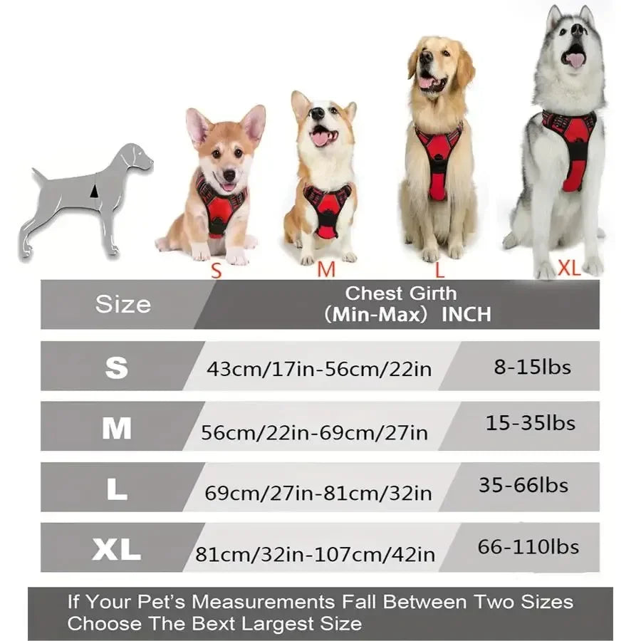 Dog Vest Harness – Lightweight Adjustable Collar & Harness Set for Small & Medium Dogs