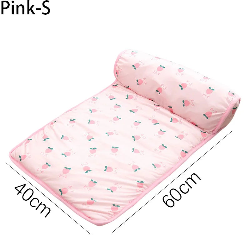 Pet Cooling Summer Mat | Breathable Ice Silk Cotton Pad for Dogs & Cats | S & L