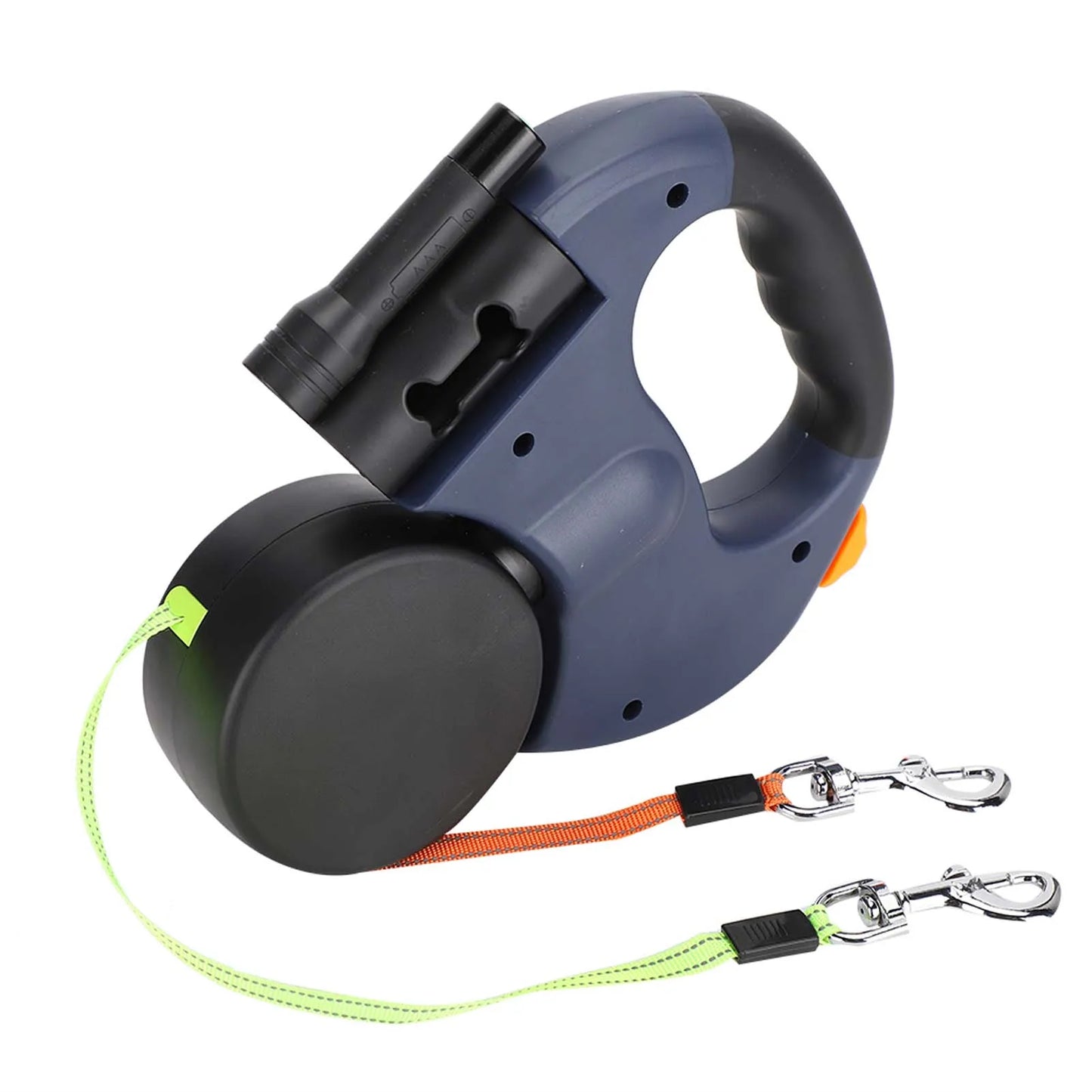 Dual Retractable Dog Lead with LED Light – Walk Two Dogs at Once