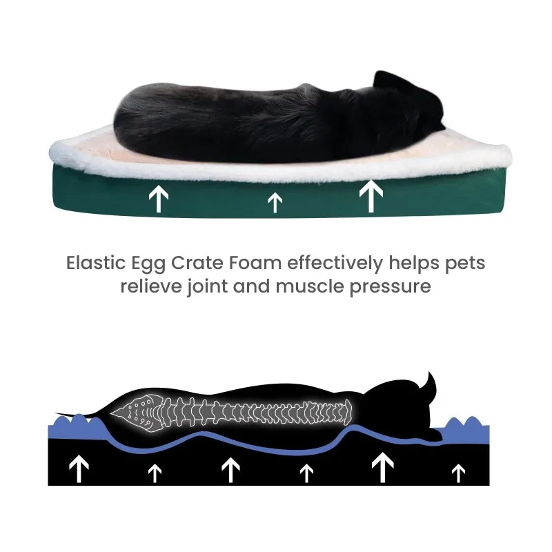 Plush Pet Bed with Removable Washable Cover – Memory Foam Mat for Dogs & Cats