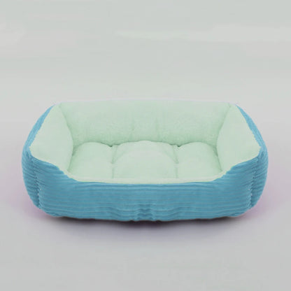 Square Plush Pet Sofa Bed – Kennel Cushion for Cats & Dogs
