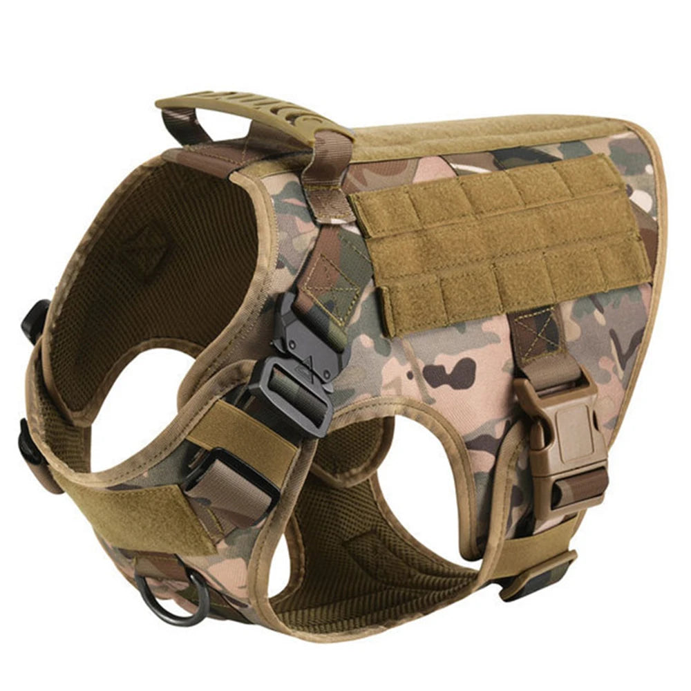 Military-Grade Tactical Dog Harness — Training Vest for Large Breeds