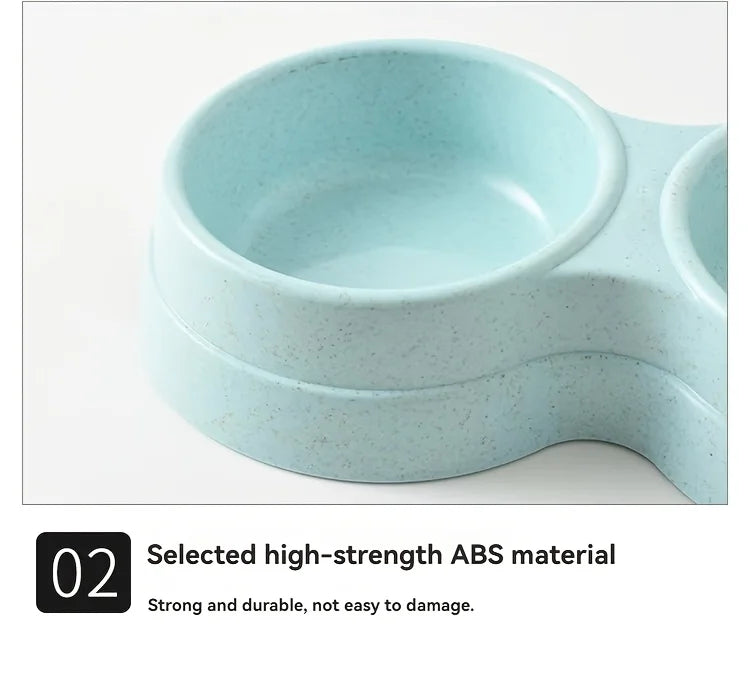 Dual Stainless Steel Pet Bowl – Non-Slip Double Food & Water Dish for Cats & Dogs