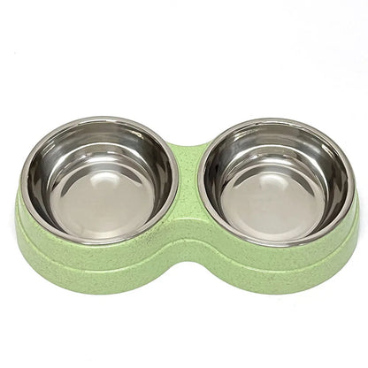 2-in-1 Dual Pet Bowl – Food & Water Feeder for Cats, Puppies & Small Dogs