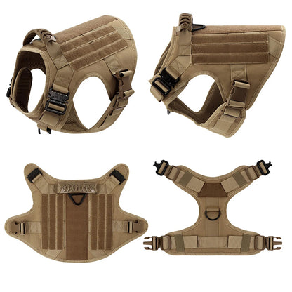 Military-Grade Tactical Dog Harness — Training Vest for Large Breeds