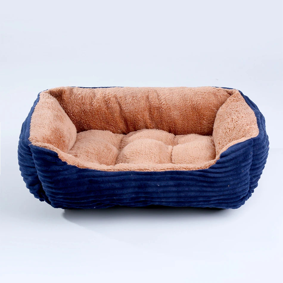 Square Plush Pet Sofa Bed – Kennel Cushion for Cats & Dogs
