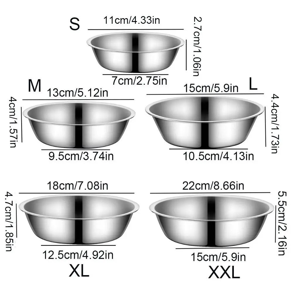 Stainless Steel Pet Bowl – Large Capacity Non-Rust Food & Water Bowl for Dogs & Cats