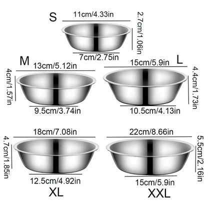 Stainless Steel Pet Bowl – Large Capacity Non-Rust Food & Water Bowl for Dogs & Cats