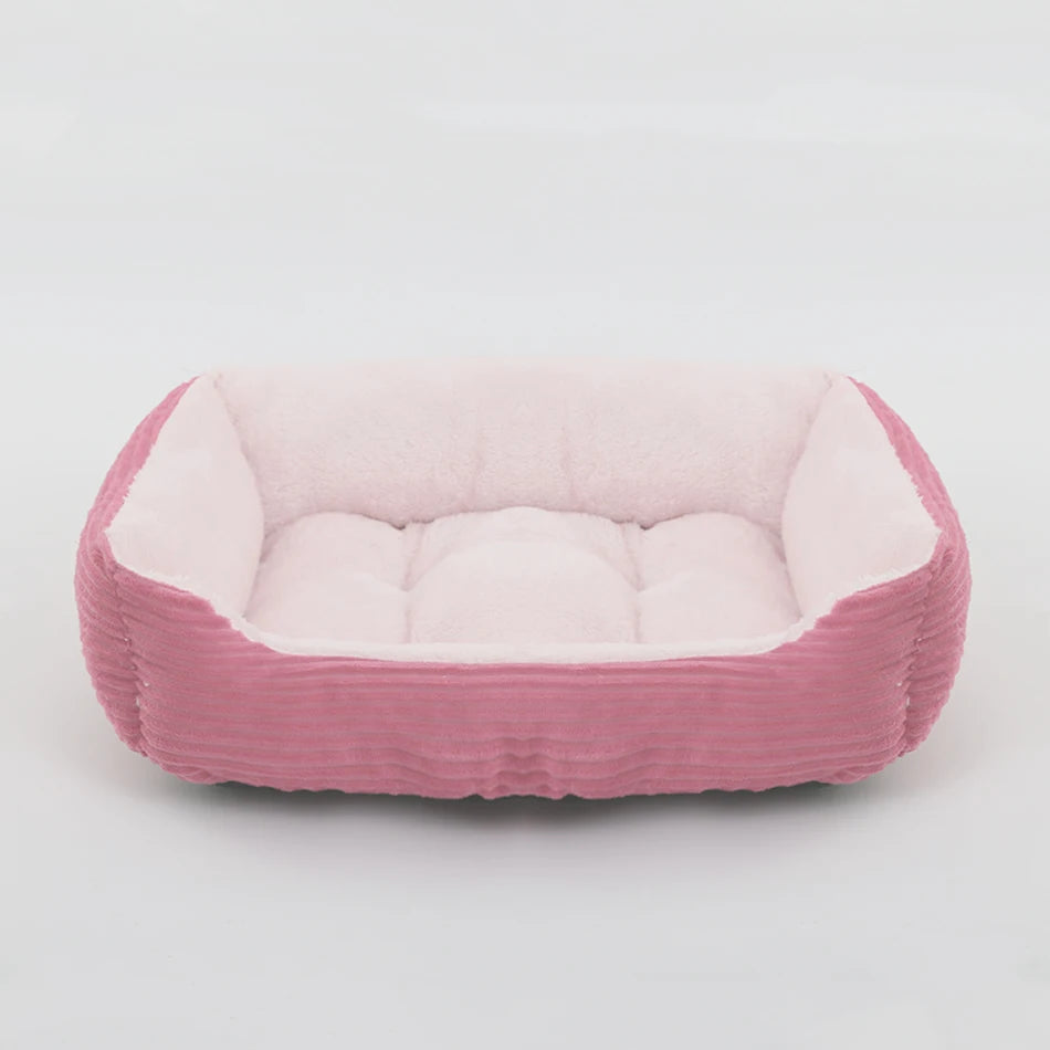 Square Plush Pet Sofa Bed – Kennel Cushion for Cats & Dogs