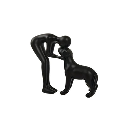 Dog & Owner Statue – Elegant Home Décor Gift for Pet Lovers