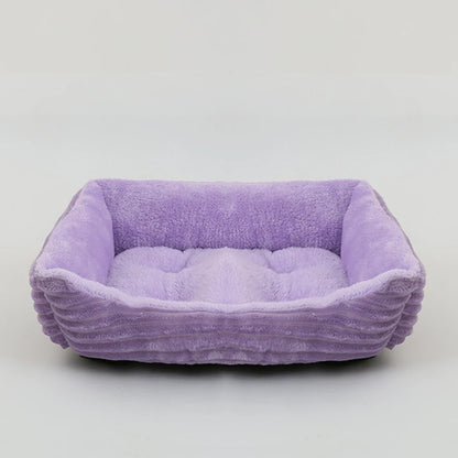 Square Plush Pet Sofa Bed – Kennel Cushion for Cats & Dogs