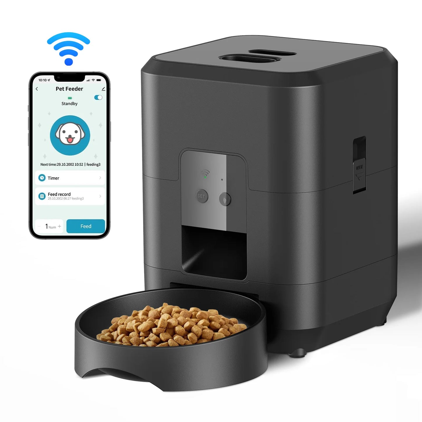 Smart Automatic Pet Feeder – Timed & Quantitative Food Dispenser for Cats & Dogs