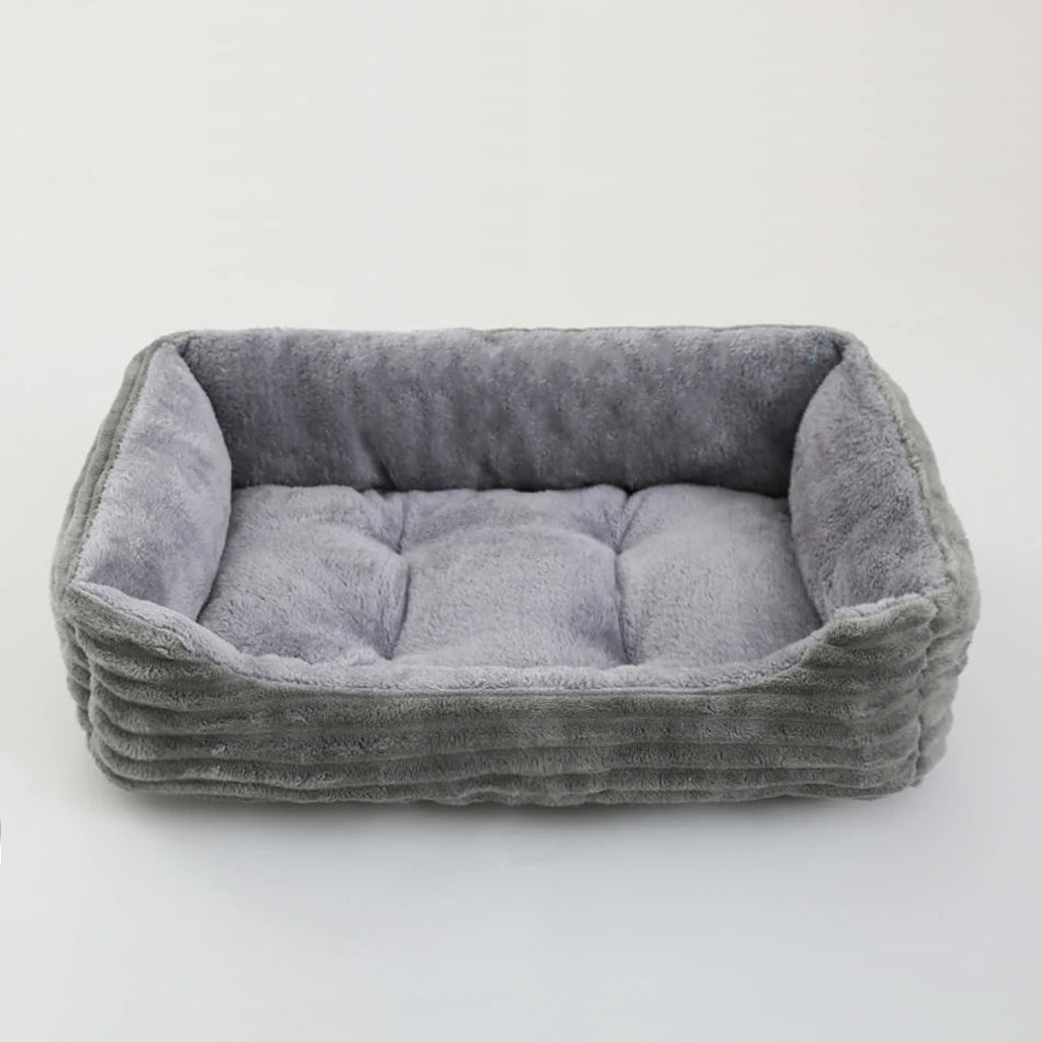 Square Plush Pet Sofa Bed – Kennel Cushion for Cats & Dogs