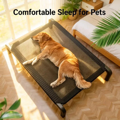 Foldable Elevated Dog Camp Bed with Canopy | All-Season Outdoor Bed for Small & Large Dogs