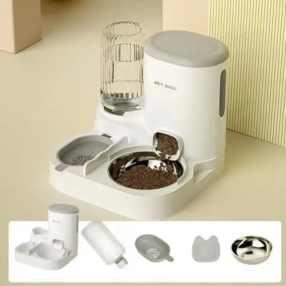 Automatic Pet Feeder & Water Dispenser – Anti-Spill, Large Capacity with Stainless Steel Bowl