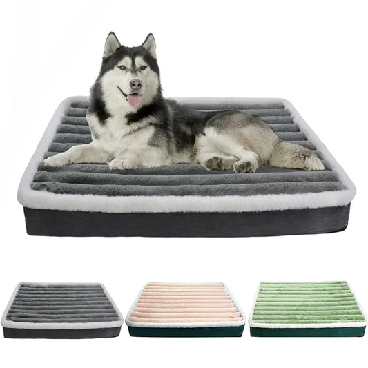 Plush Pet Bed with Removable Washable Cover – Memory Foam Mat for Dogs & Cats
